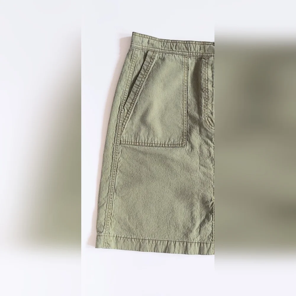 J. Crew Garment Dyed Utility Skirt Green 100% Cotton Womens 10